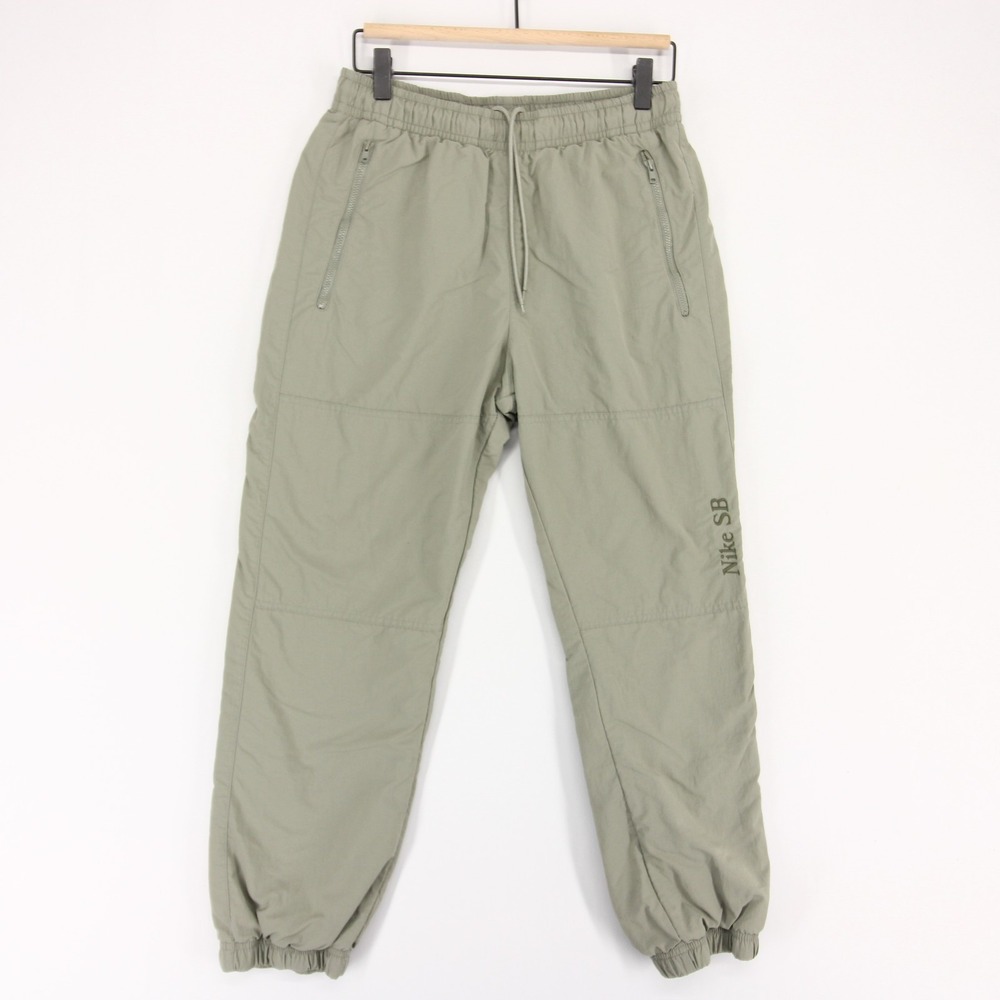 Nike SB Pants Mens XS Green Woven Skate Jogger Zip Pockets Light Army